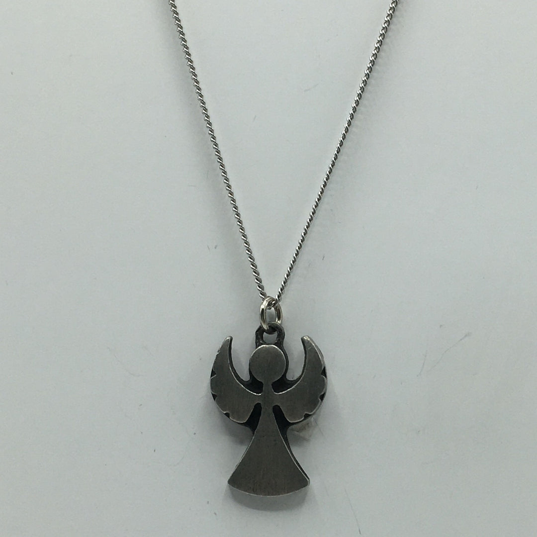 Swedish Pewter Angel Pendant Necklace