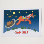 Post card, Karin Didring God Jul Dala horse sleigh