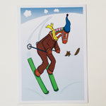 Post card, Karin Didring Dala horse skier