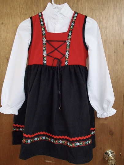 Hardanger Style Costume Dress for Girls