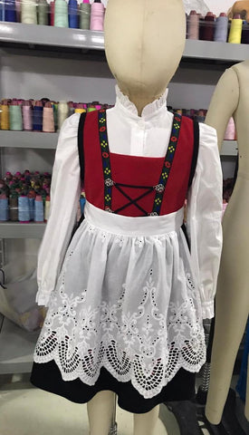 Hardanger Style Costume Dress for Girls
