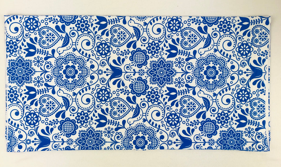 Blue Folk Art Flowers buff/gaiter