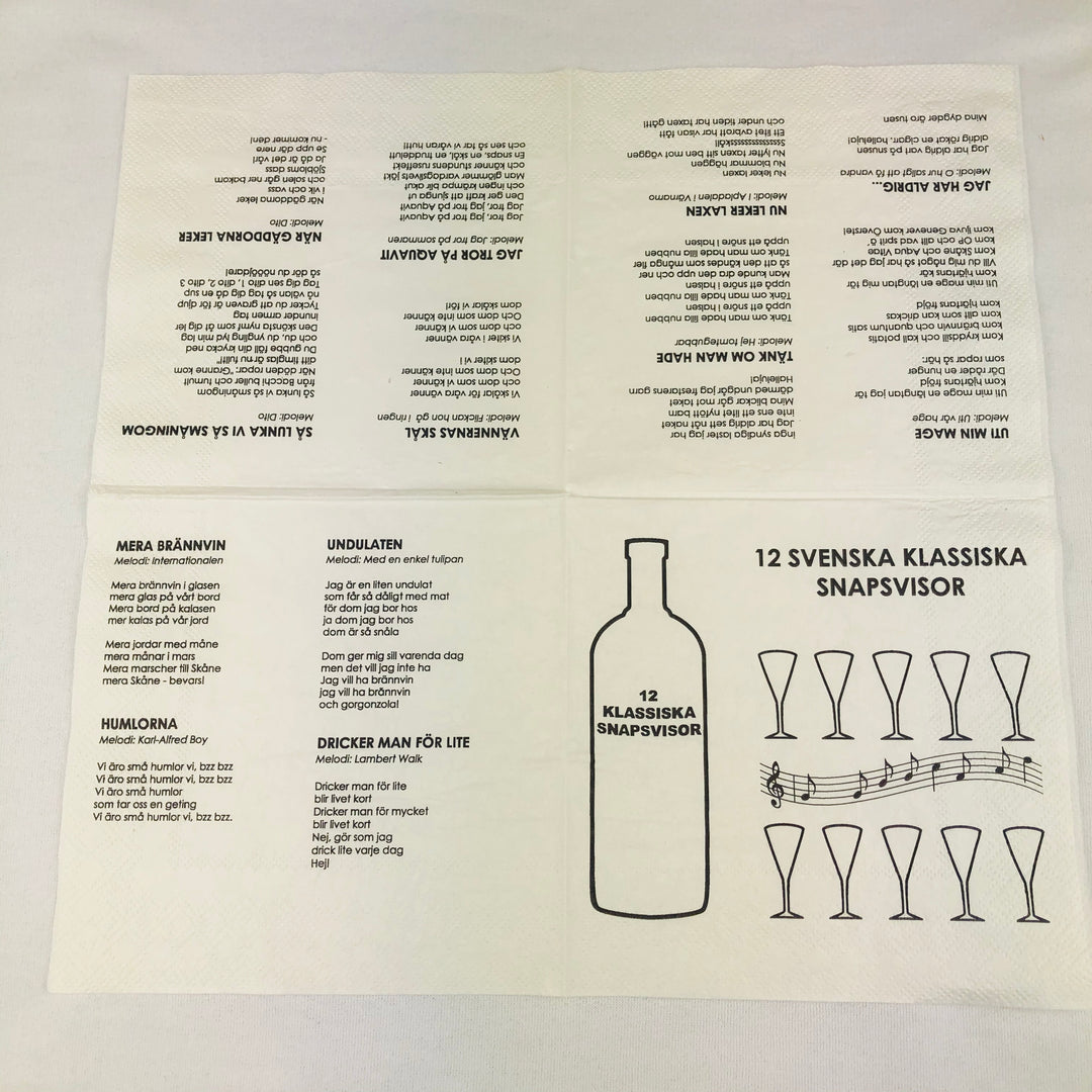 Swedish Drinking songs paper napkins