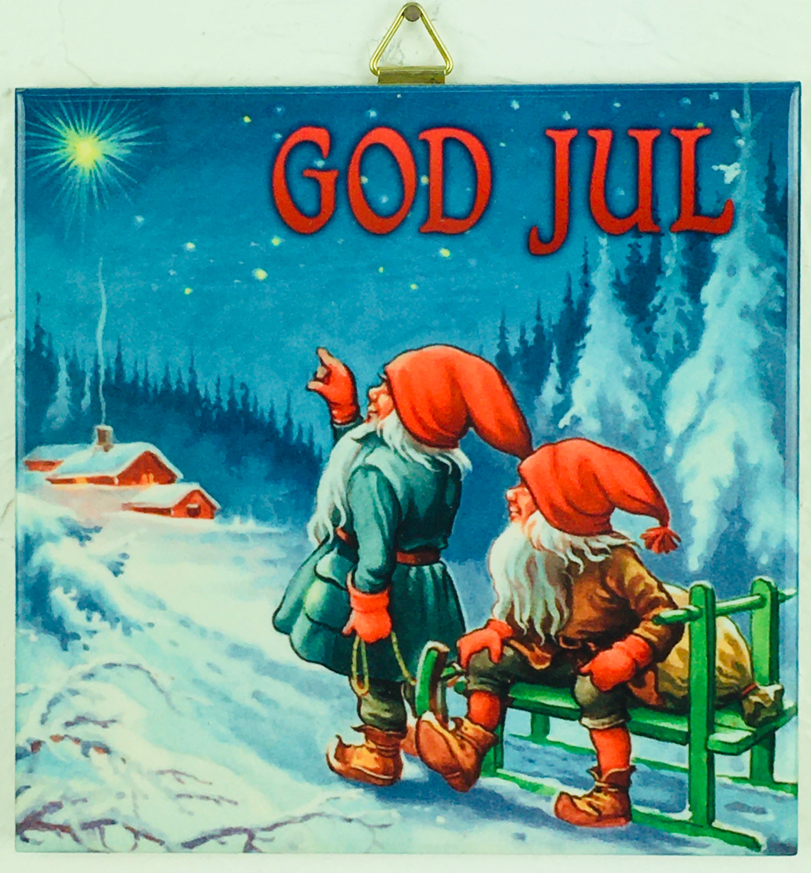 Sweden＊GOD JUL＊Christmas tapestry・* Swedish Vintage GOD JUL Wall Hanging Embroidery ~7