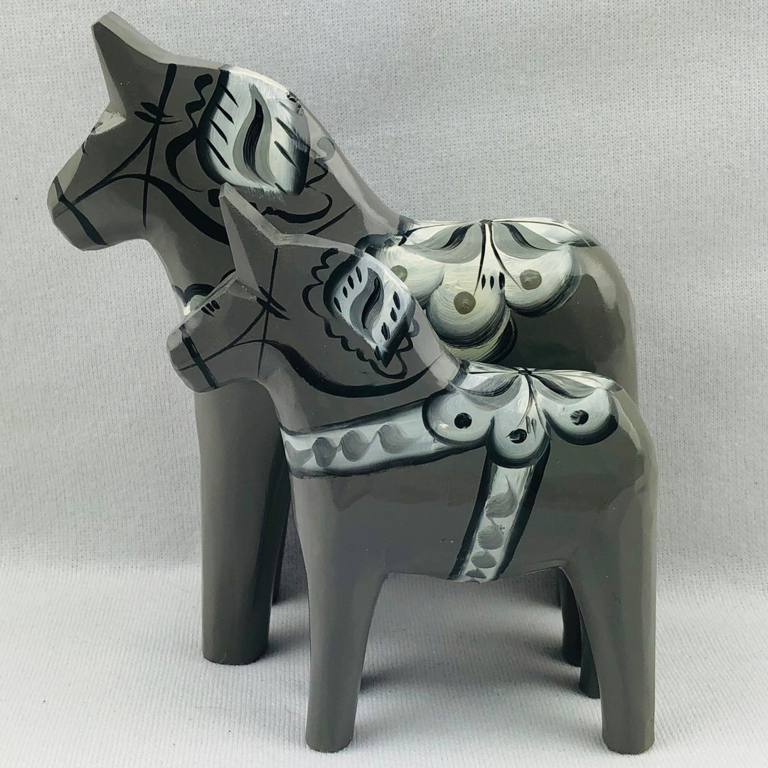 Traditional Gray wooden Dala horse