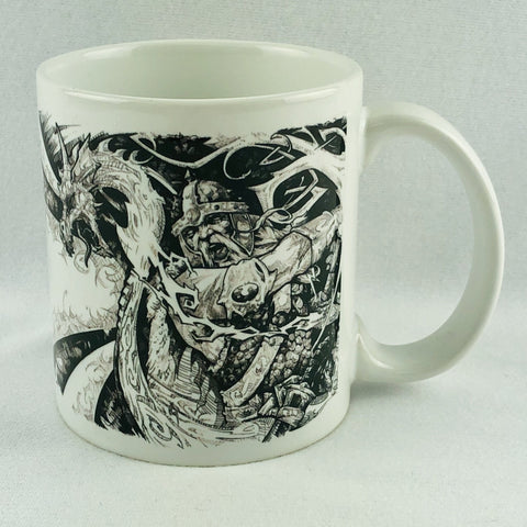 Micah Holland Viking Fighting Dragon coffee mug