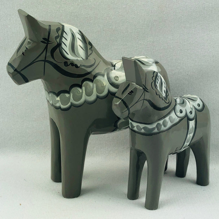 Traditional Gray wooden Dala horse