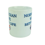 Norwegian Wife, Better life w/ flag heart coffee mug