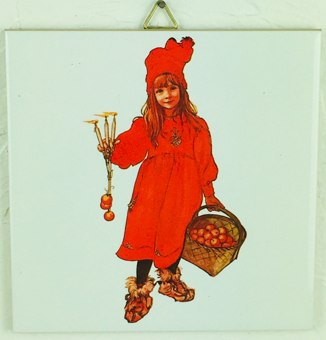 6" Ceramic tile, Carl Larsson Iduna Apple Girl