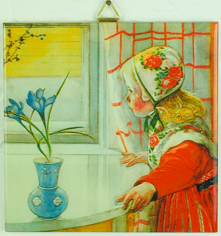 6" Ceramic tile, Carl Larsson Karin at the Window