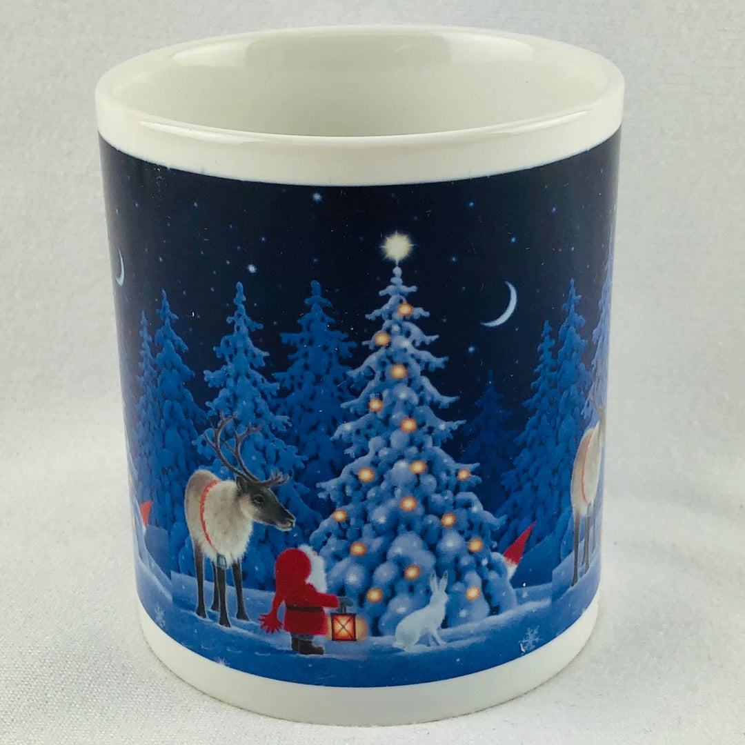 Eva Melhuish Tomte, Tree & Reindeer coffee mug