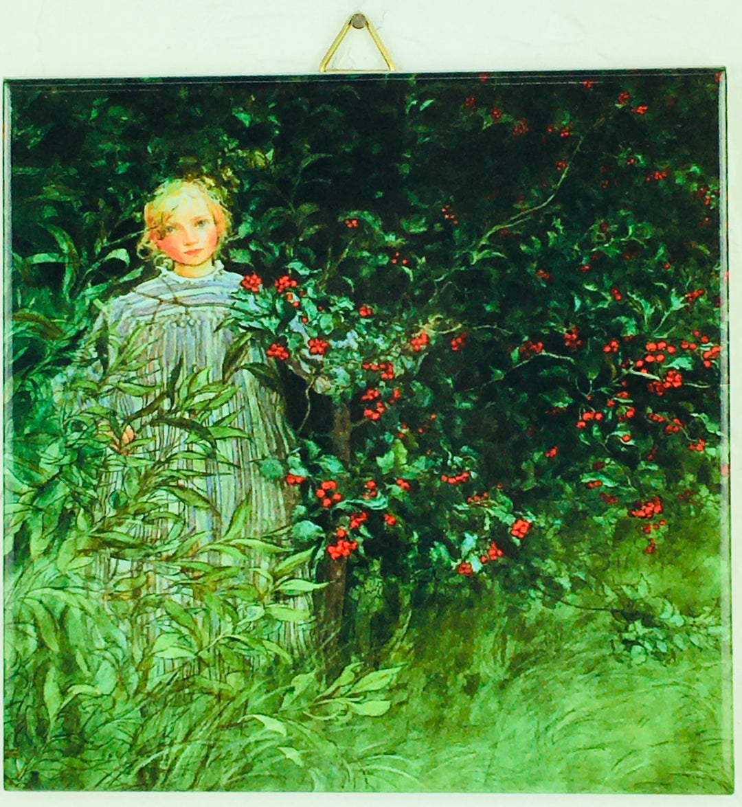 6" Ceramic Tile, Carl Larsson Girl in Hedges