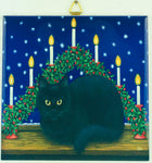 6" Ceramic Tile, Eva Melhuish Black Cat