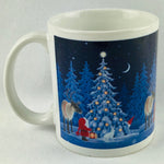 Eva Melhuish Tomte, Tree & Reindeer coffee mug