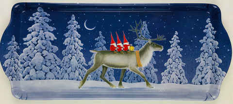 Almond Cake Serving Tray, Eva Melhuish Reindeer with Tomtar