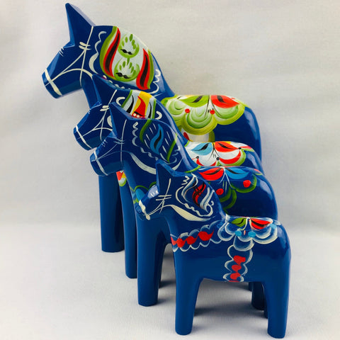 Traditional Blue wooden Dala horse
