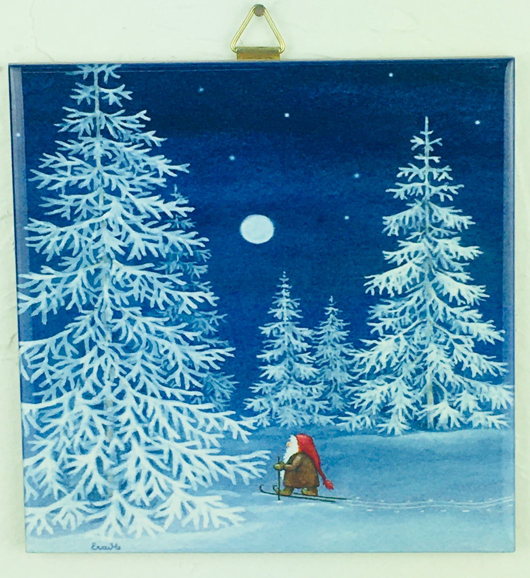 6" Ceramic Tile, Eva Melhuish Tomte in forest