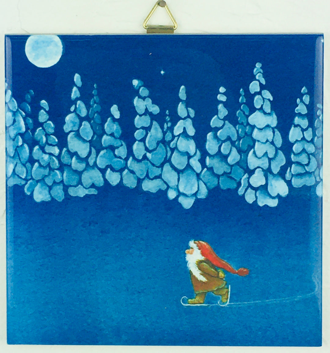 6" Ceramic Tile, Eva Melhuish, Skating Tomte