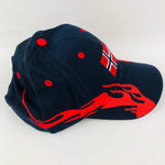 Norway flag navy baseball cap with red flames
