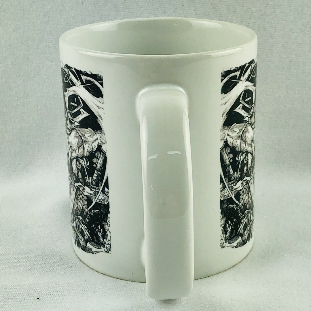 Micah Holland Viking Fighting Dragon coffee mug