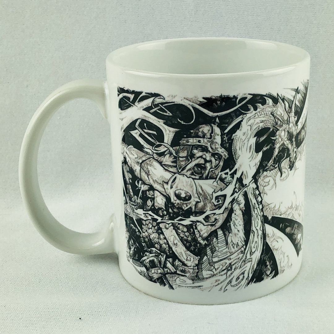 Micah Holland Viking Fighting Dragon coffee mug