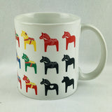 Mult icolor Dala horses coffee mug