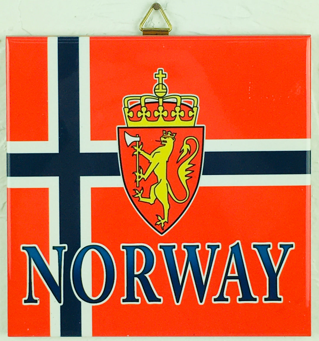 6" Ceramic Tile, Norway Flag & Crest