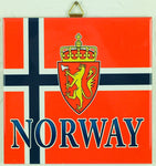 6" Ceramic Tile, Norway Flag & Crest