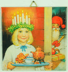 6" Ceramic tile, Lucia with buns