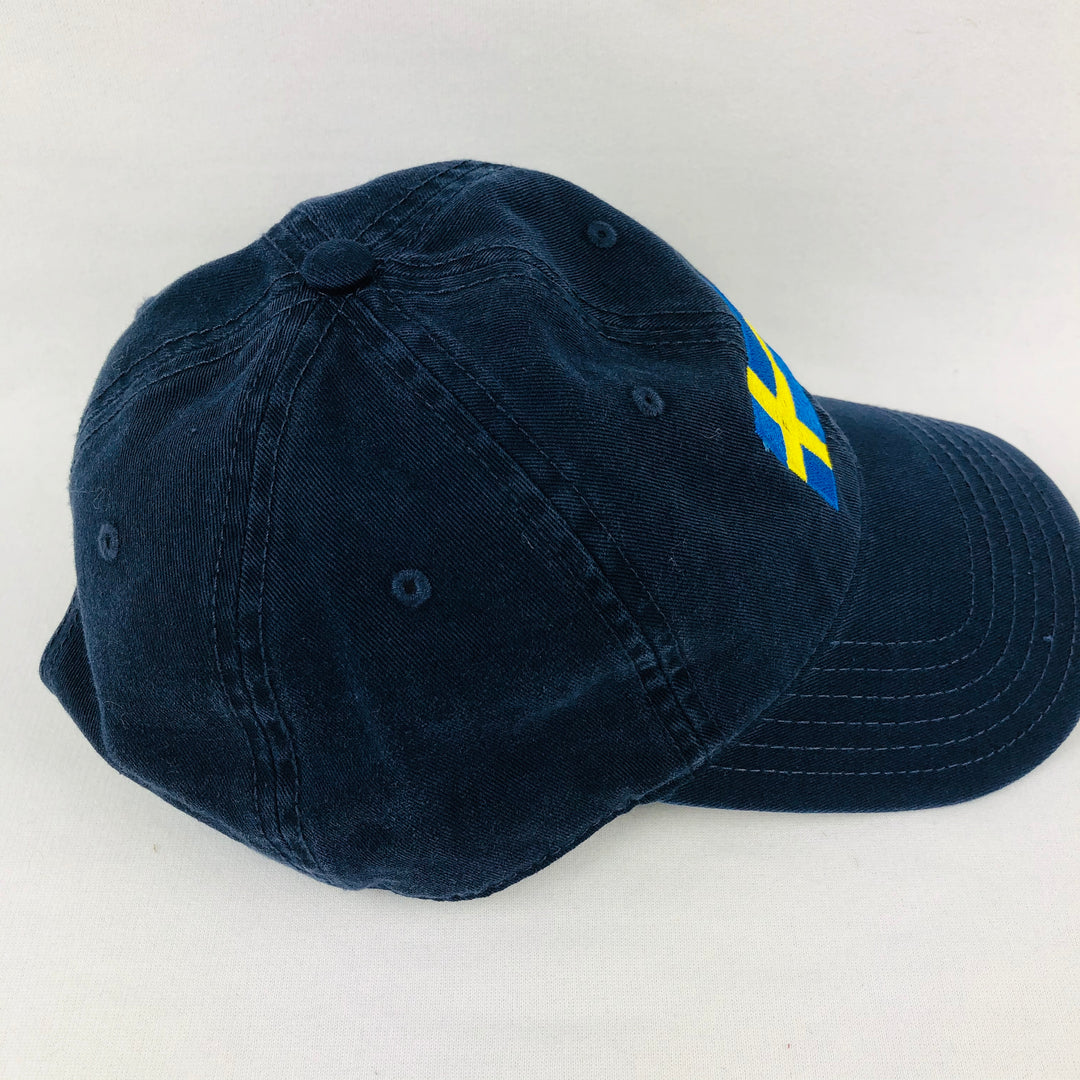 Sweden flag embroidered navy baseball cap