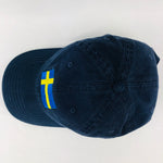 Sweden flag embroidered navy baseball cap