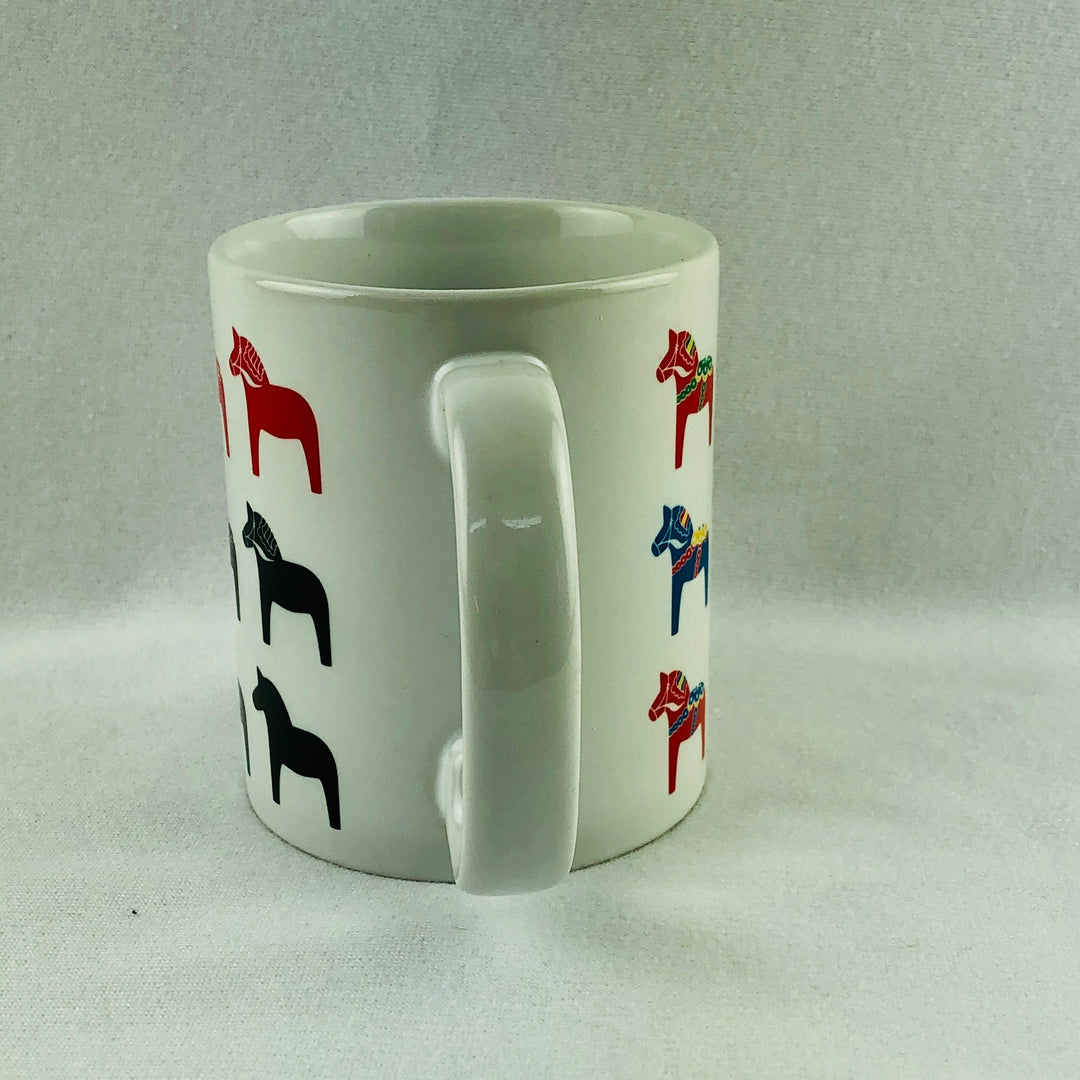 Multi color Dala horses coffee mug