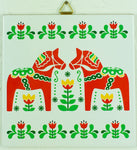 6" Ceramic Tile, Dala Horses