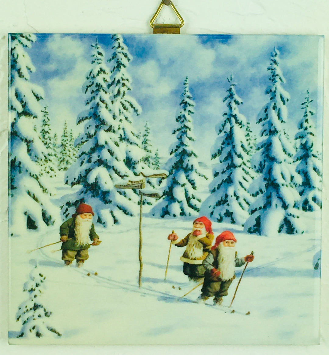 6" Ceramic Tile, Jan Bergerlind Skiing Tomtar