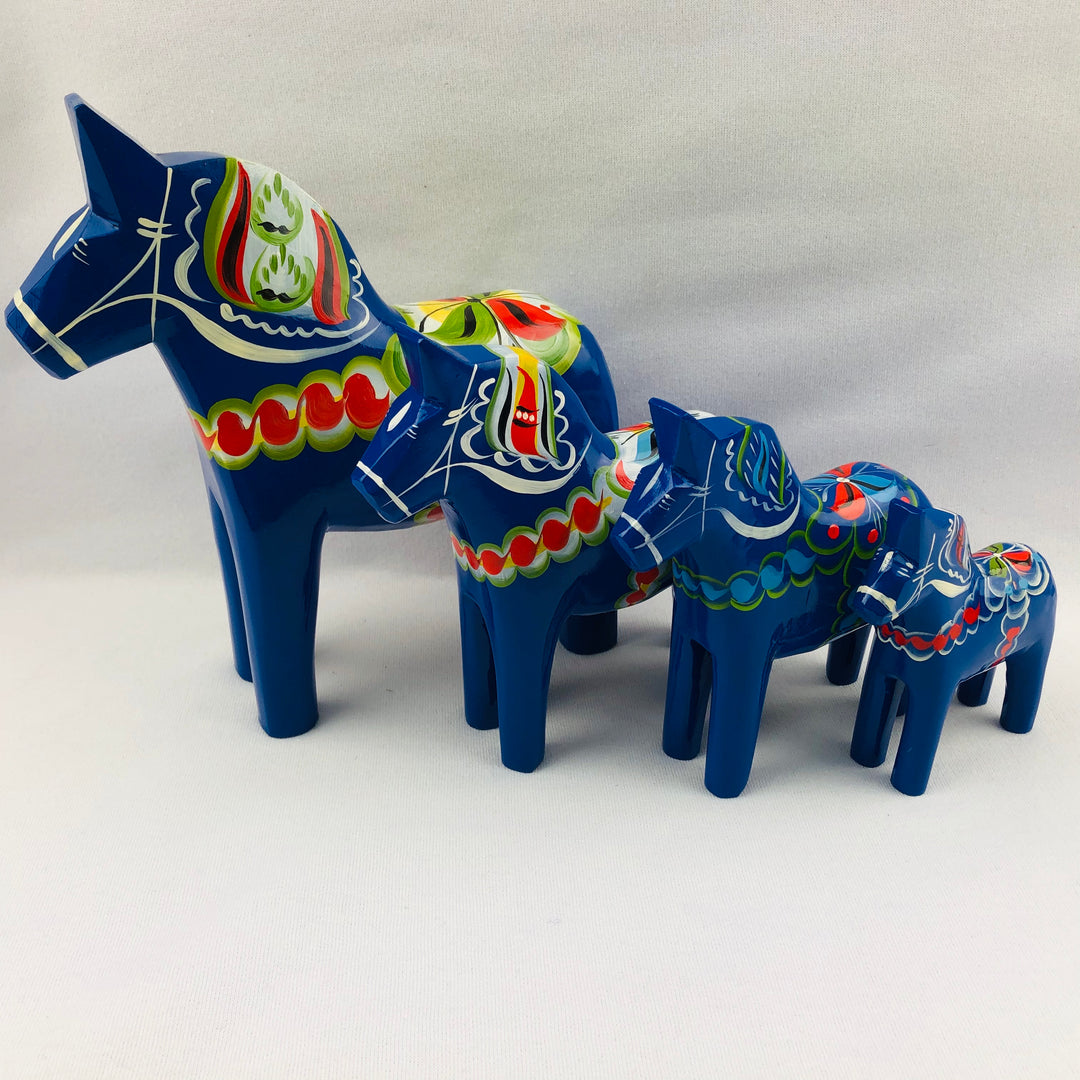 Traditional Blue wooden Dala horse