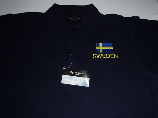 Polo - Sweden & Flag on Navy