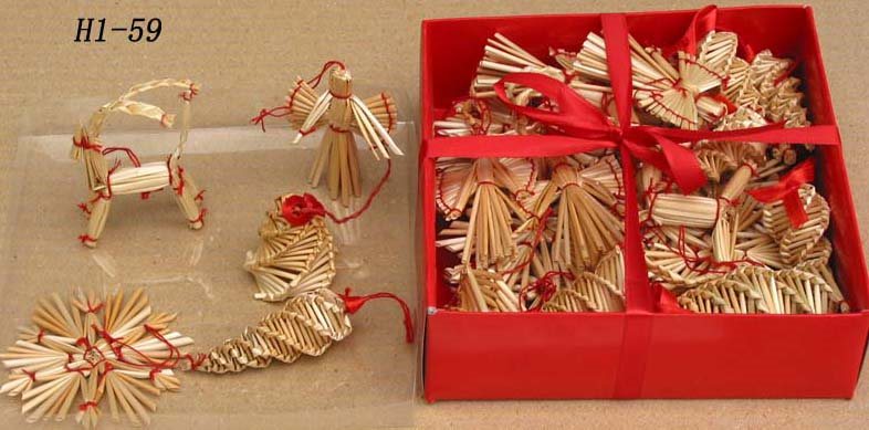 Straw ornament set - 45 pc set.