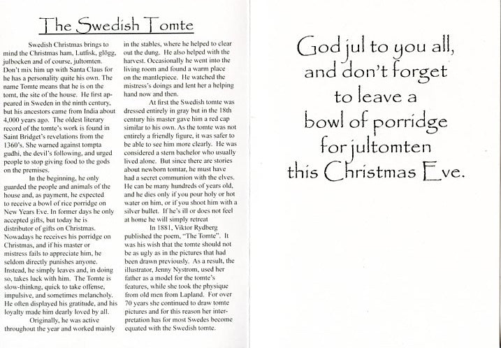 Boxed Cards, Tomte carrying porridge - Swedish Tomte story